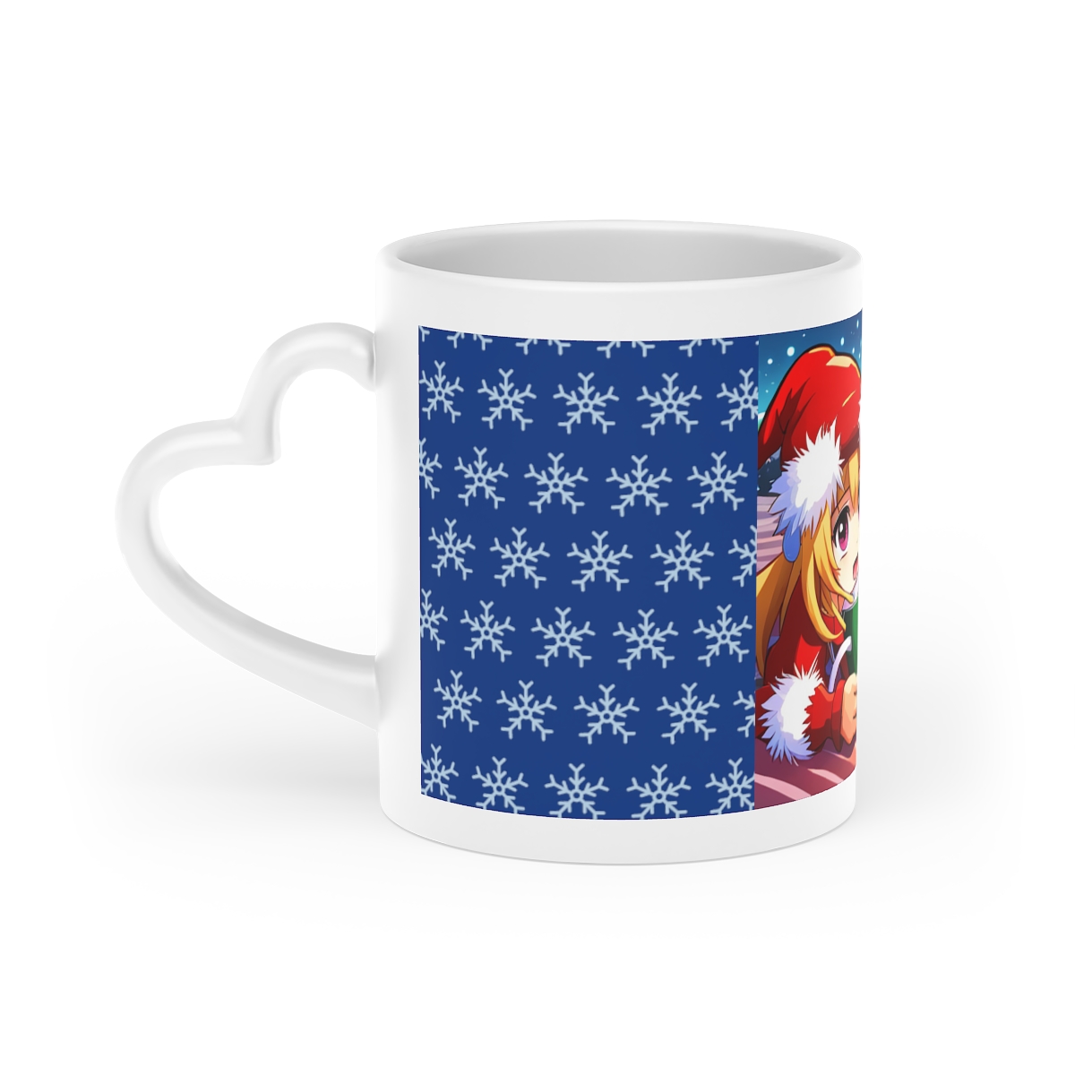 Starte deinen Tag mit Stil - unsere herzförmige Anime-Weihnachts-Tasse für Manga-Fans