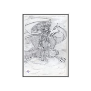 Manga-Poster mit Holzrahmen # 3 – Drachenbruder – Künstlerin Verena Heß