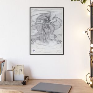 Manga-Poster mit Holzrahmen # 3 – Drachenbruder – Künstlerin Verena Heß