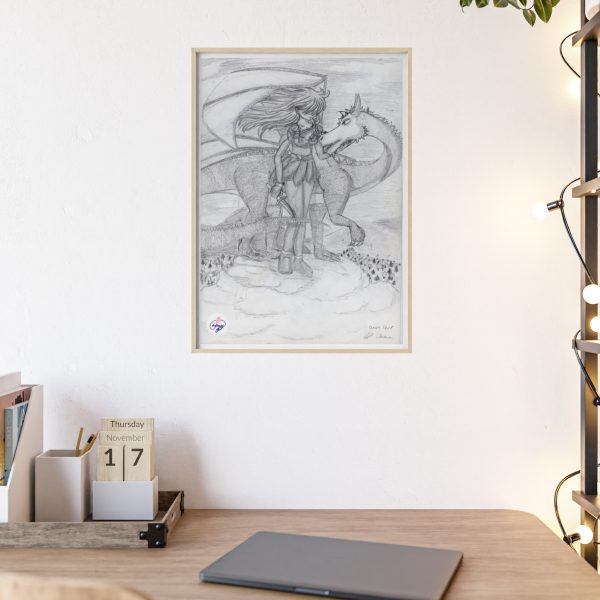 Manga-Poster mit Holzrahmen # 3 - Drachenbruder - Künstlerin Verena Heß
