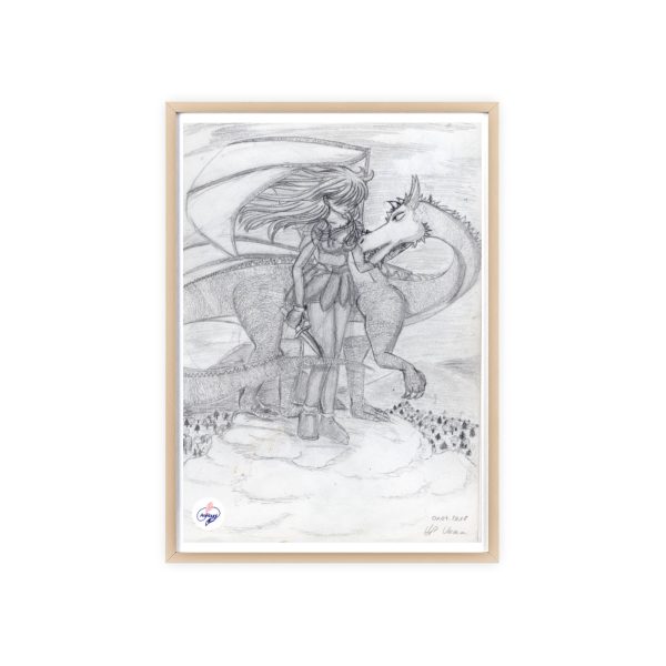 Manga-Poster mit Holzrahmen # 3 - Drachenbruder - Künstlerin Verena Heß