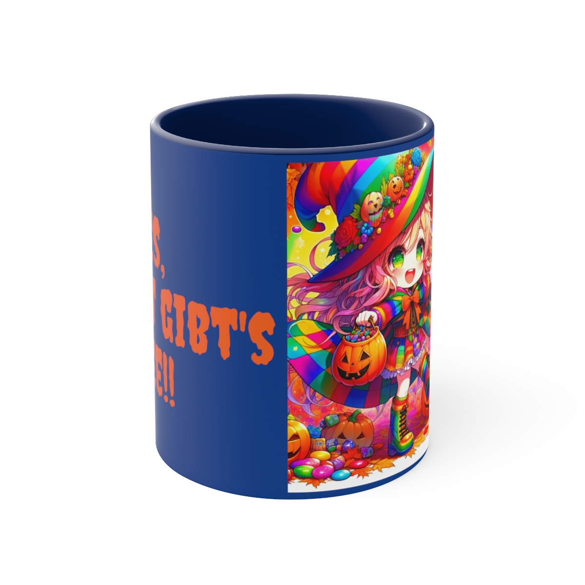 Bunte Hexe Halloween Kaffeetasse - 'Süßes, sonst gibt's Kaffee!' - Farbenfroh und Charakterstark, 11oz
