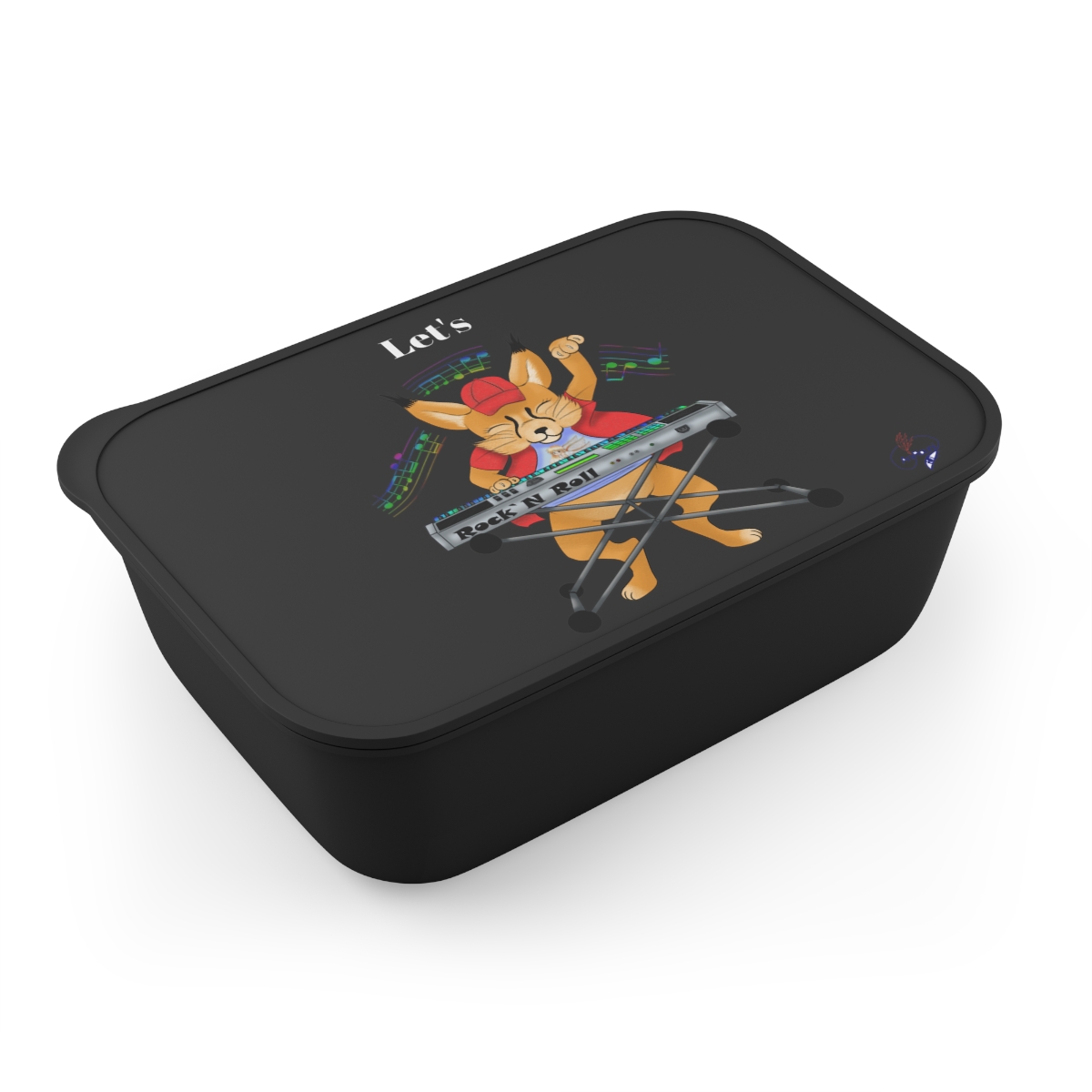 PLA Bento Box with Band and Utensils - Karakal Emma, Lets RockNRoll