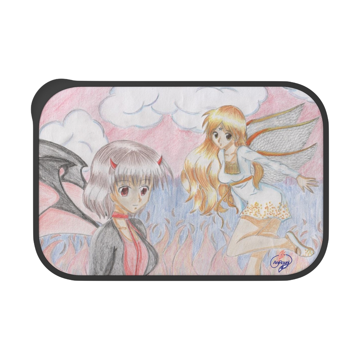 PLA Bento Box with Band and Utensils - Angel and Devil