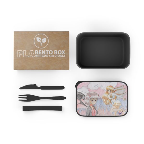 PLA Bento Box with Band and Utensils - Angel and Devil