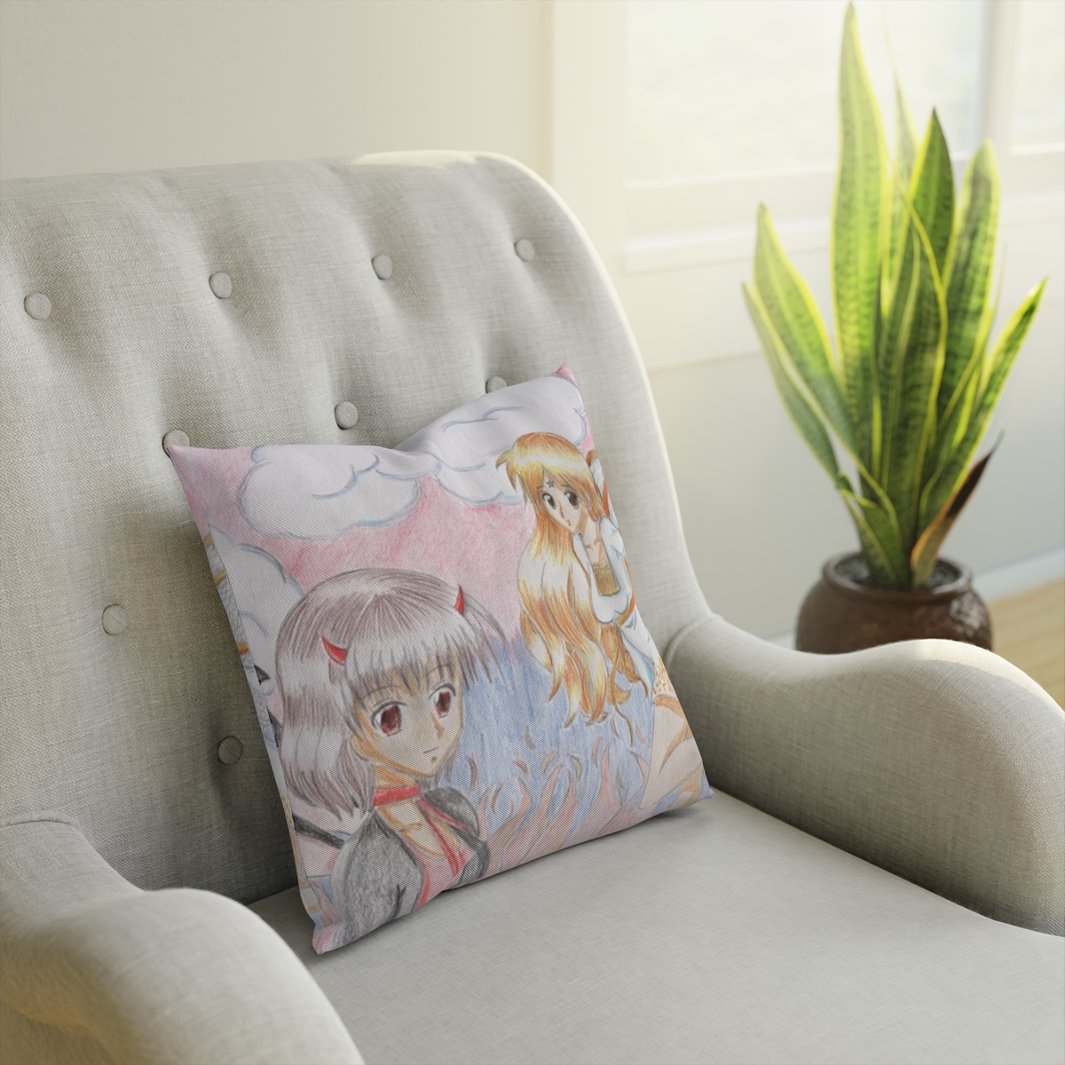 Cushion - Angel and Devil