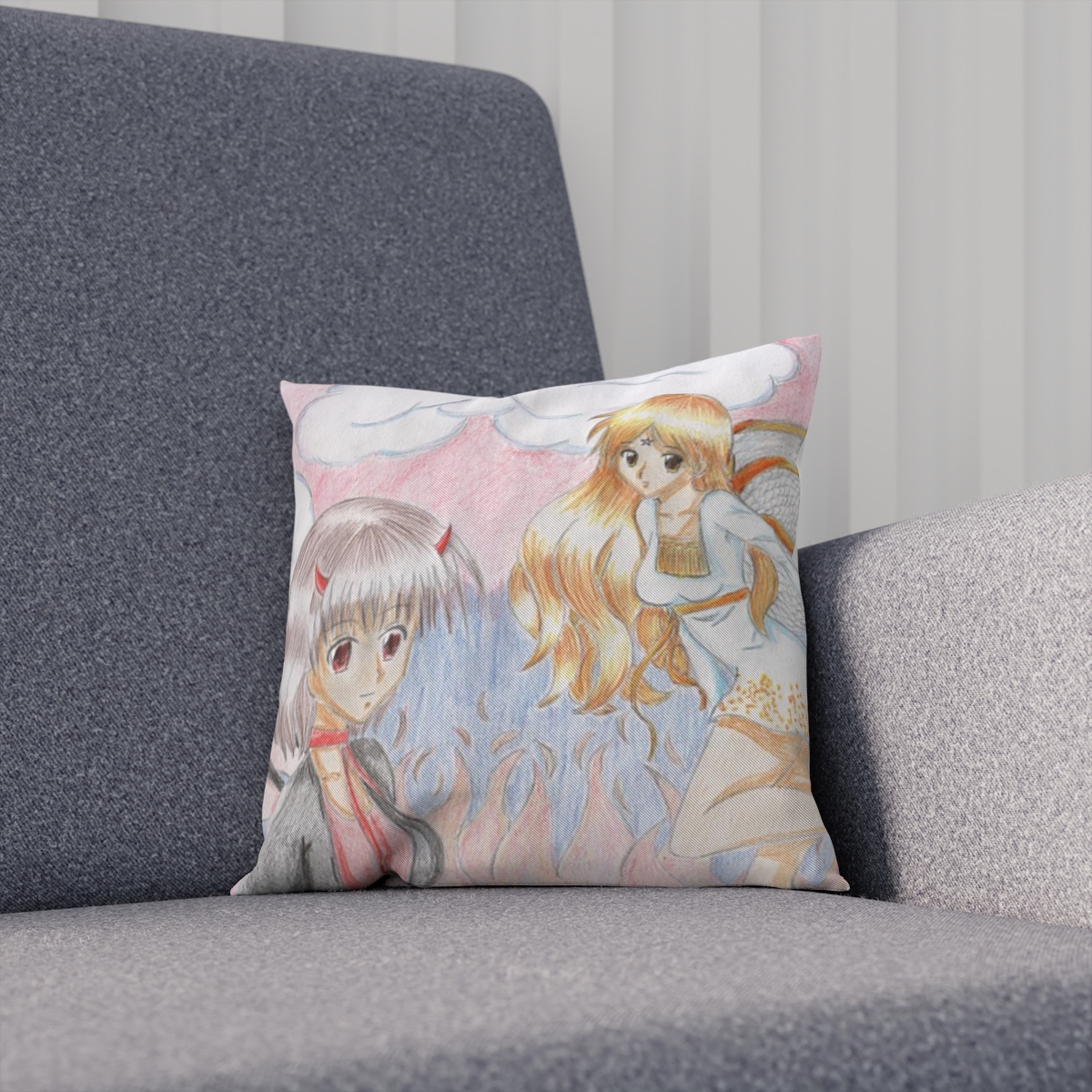 Cushion - Angel and Devil