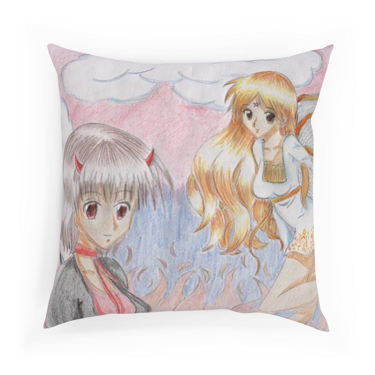 Cushion - Angel and Devil