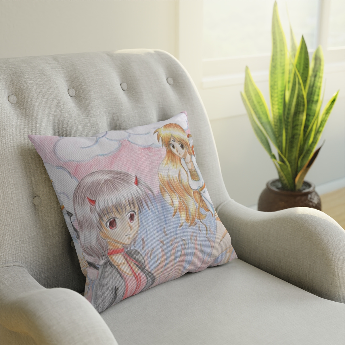 Cushion - Angel and Devil