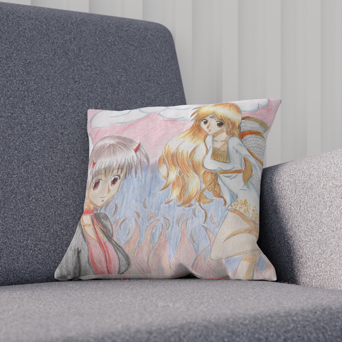 Cushion - Angel and Devil