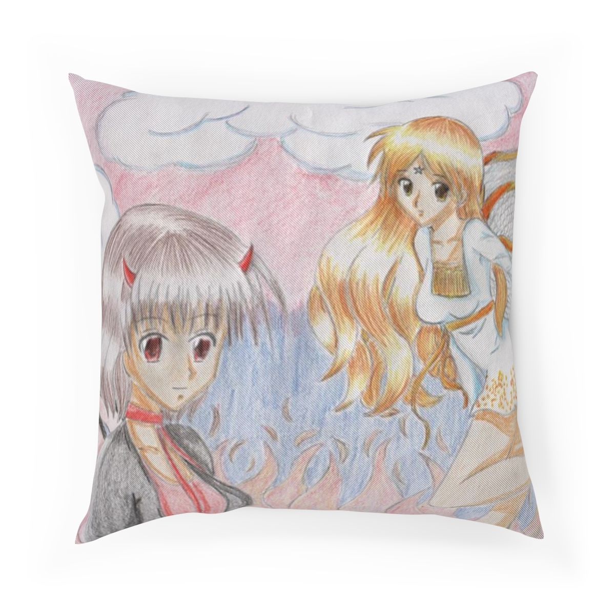 Cushion - Angel and Devil