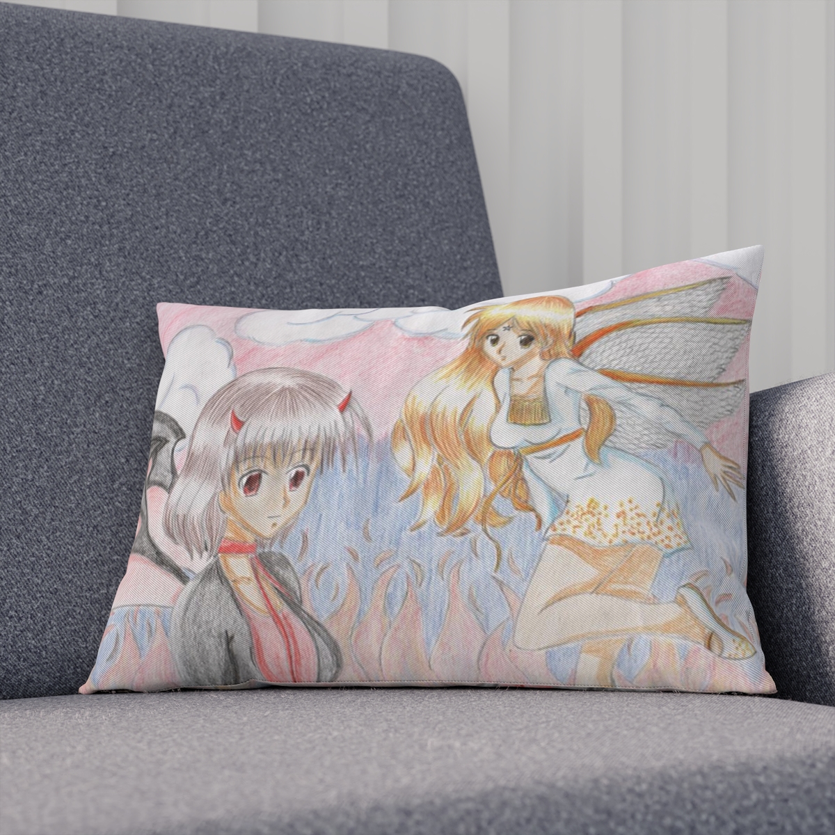 Cushion - Angel and Devil